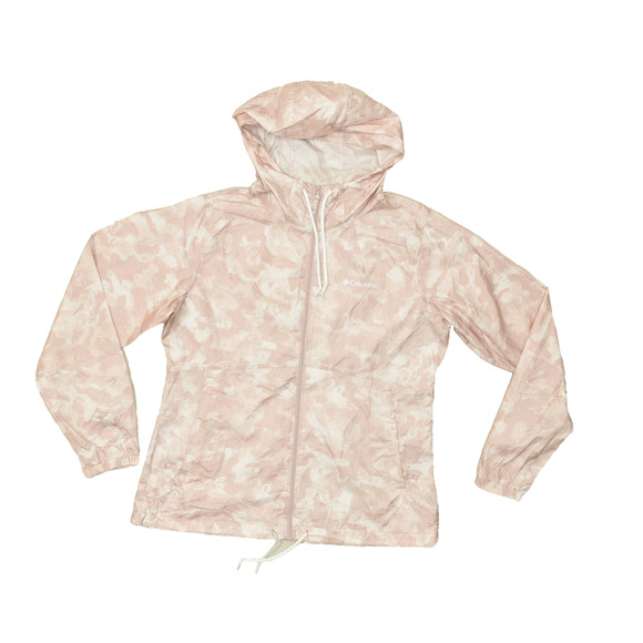 Columbia Women's Windbreaker Jacket Regular Size M Pink Marble Camo Polyester - Picture 1 of 8